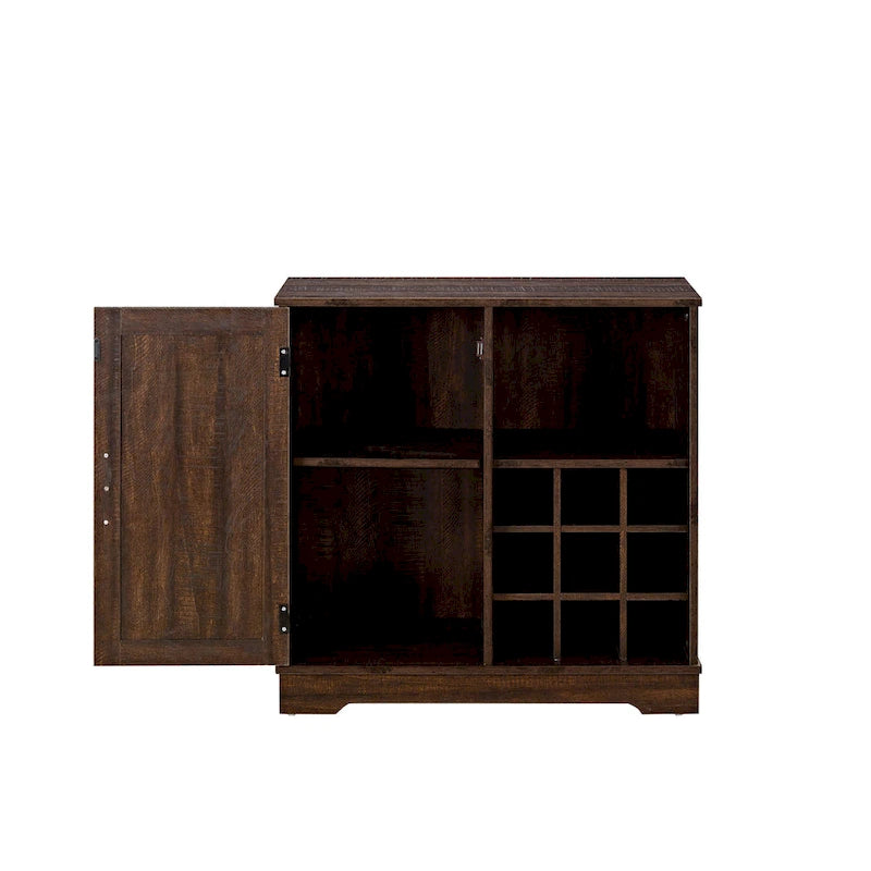 Meuble de bar à vin pour spiritueux et verres, bar à café de ferme, meuble avec casier à vin, buffet de porte de grange