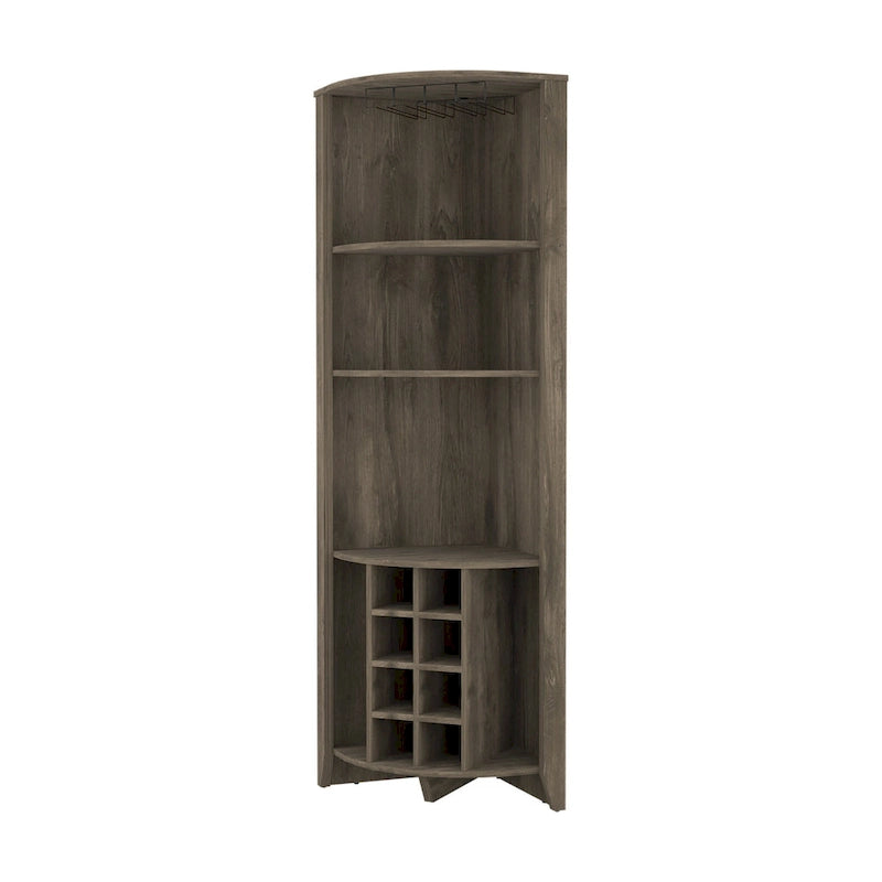 Meuble d'angle bar en bois marron foncé