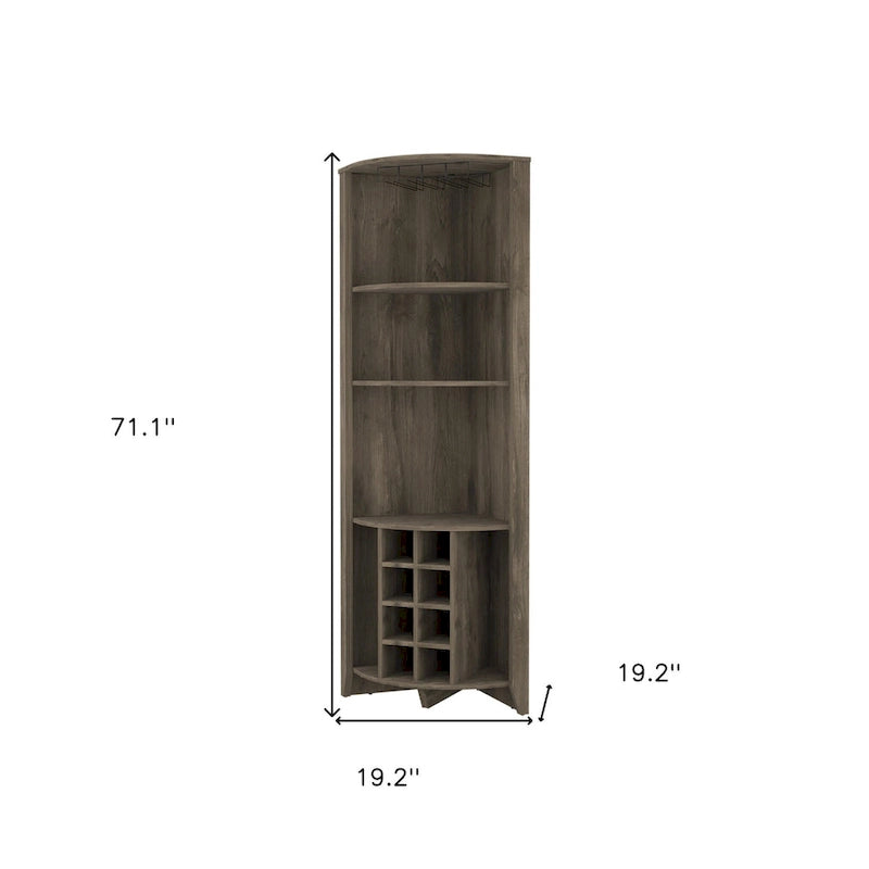 Meuble d'angle bar en bois marron foncé
