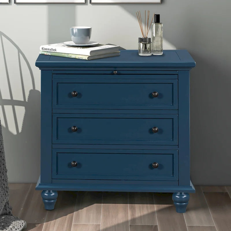 Modern Storage Wooden Cabinet with Three Drawers for Bedroom and Living Room