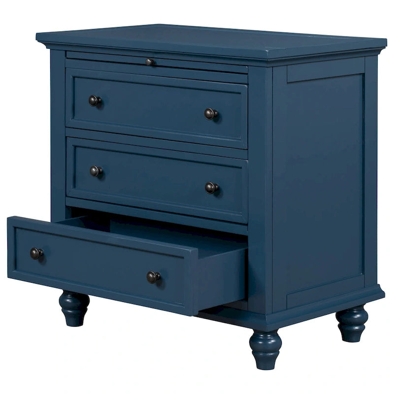 Meuble de rangement moderne en bois avec trois tiroirs pour chambre et salon