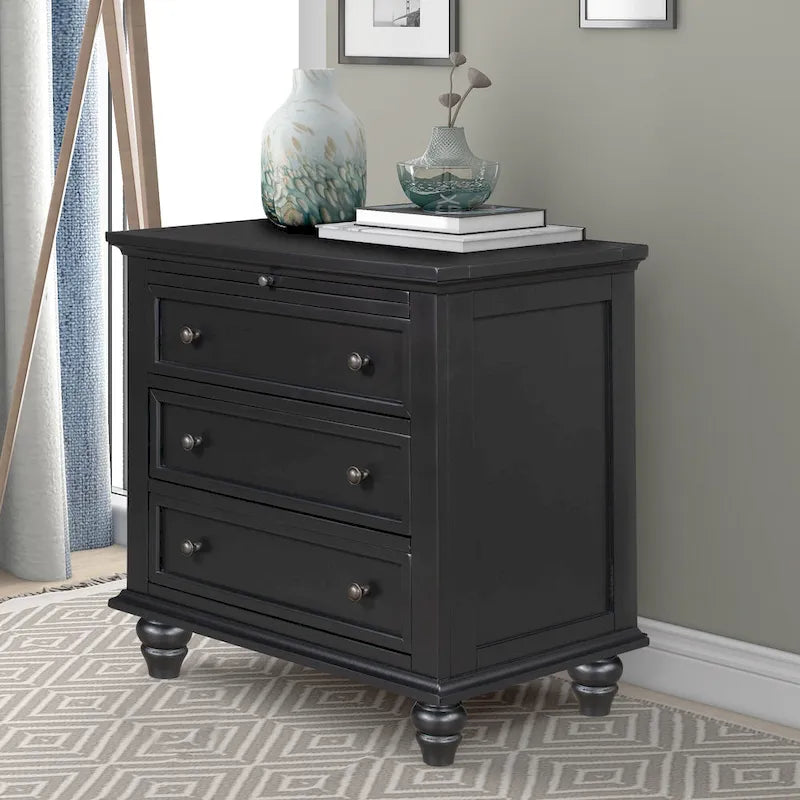 Meuble de rangement moderne en bois avec trois tiroirs pour chambre et salon