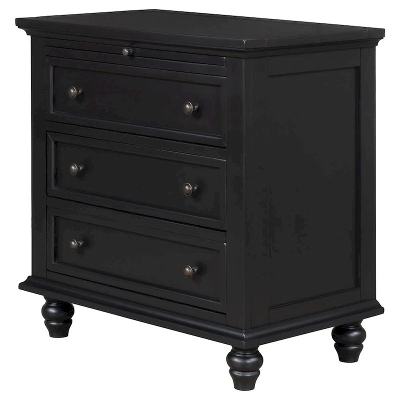 Meuble de rangement moderne en bois avec trois tiroirs pour chambre et salon