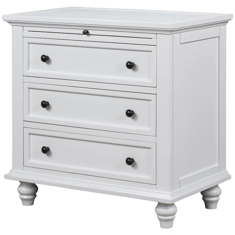 Meuble de rangement moderne en bois avec trois tiroirs pour chambre et salon