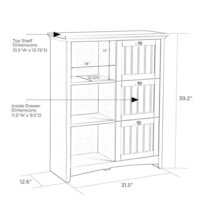 Commode de rangement à 3 tiroirs