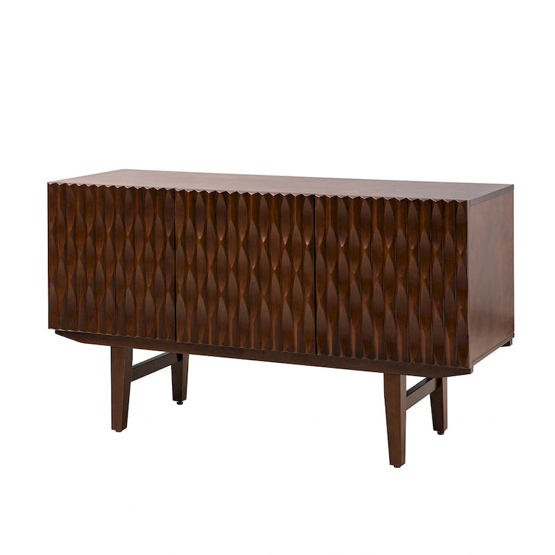 Buffet avec motifs géométriques sculptés modernes
