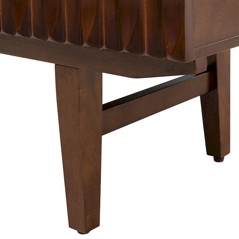 Buffet avec motifs géométriques sculptés modernes