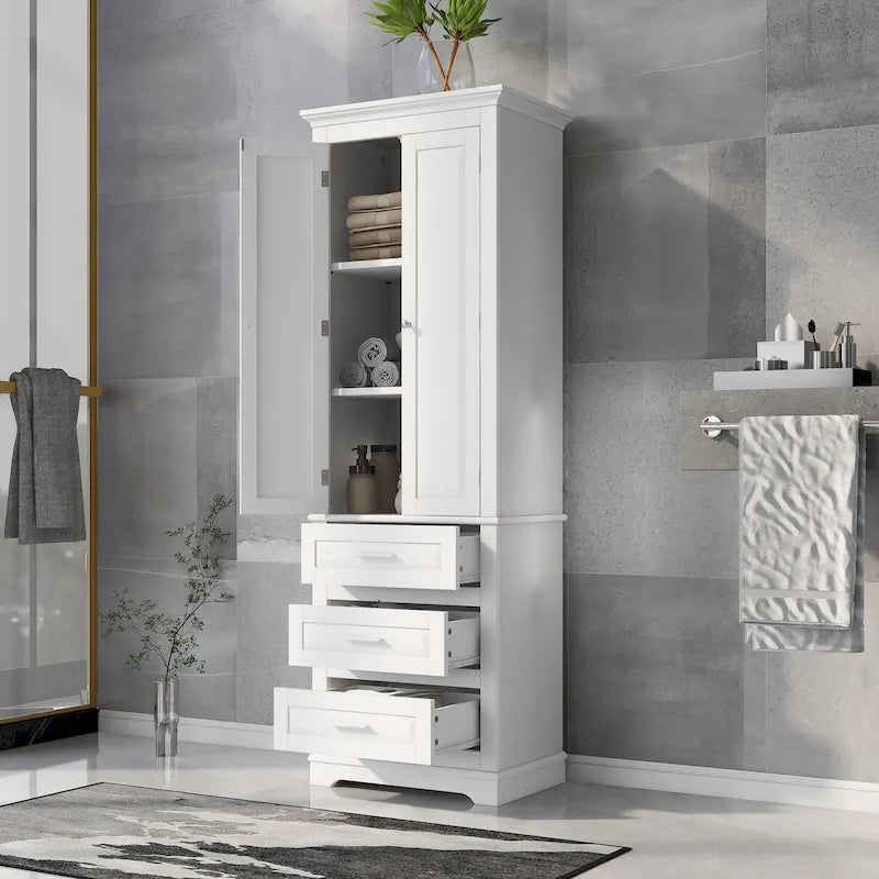 Meuble de salle de bain autoportant à 3 tiroirs de 24 x 15,7 x 70