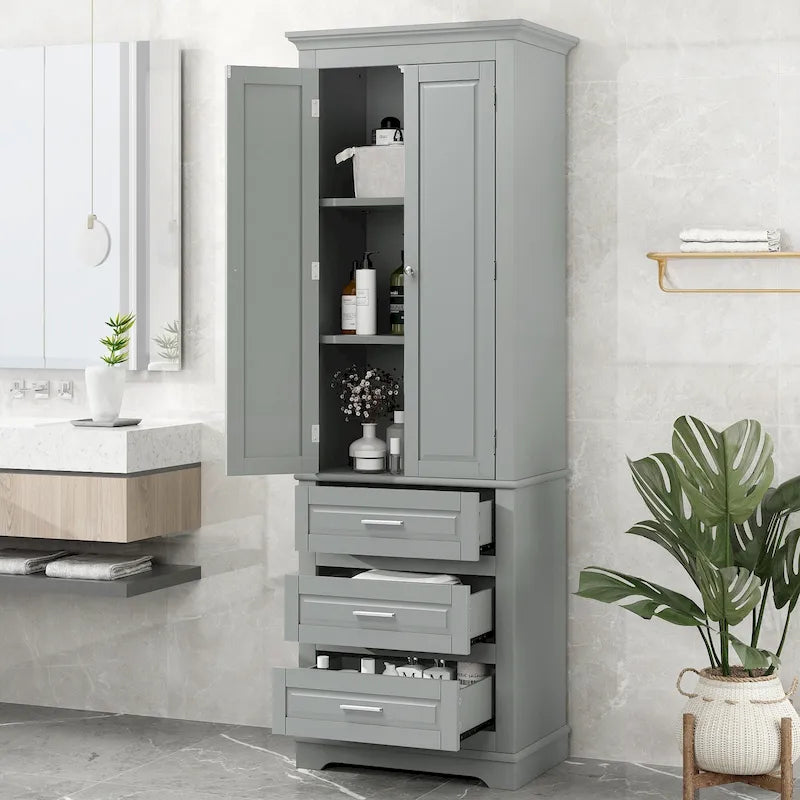 Meuble de salle de bain autoportant à 3 tiroirs de 24 x 15,7 x 70