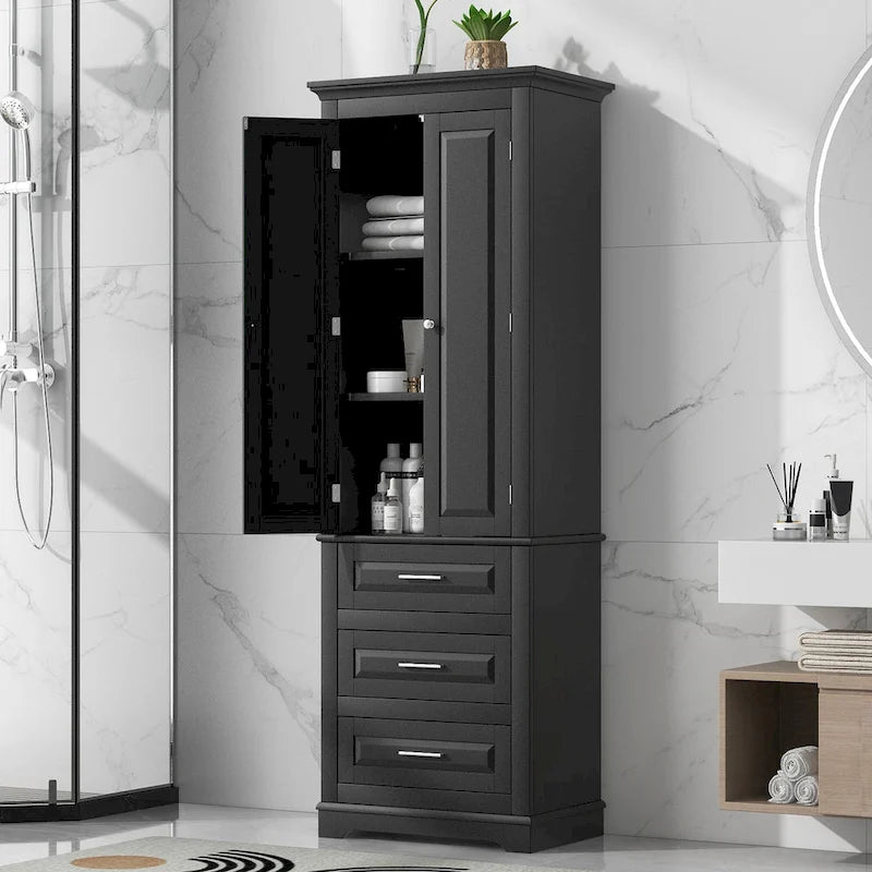 Meuble de salle de bain autoportant à 3 tiroirs de 24 x 15,7 x 70