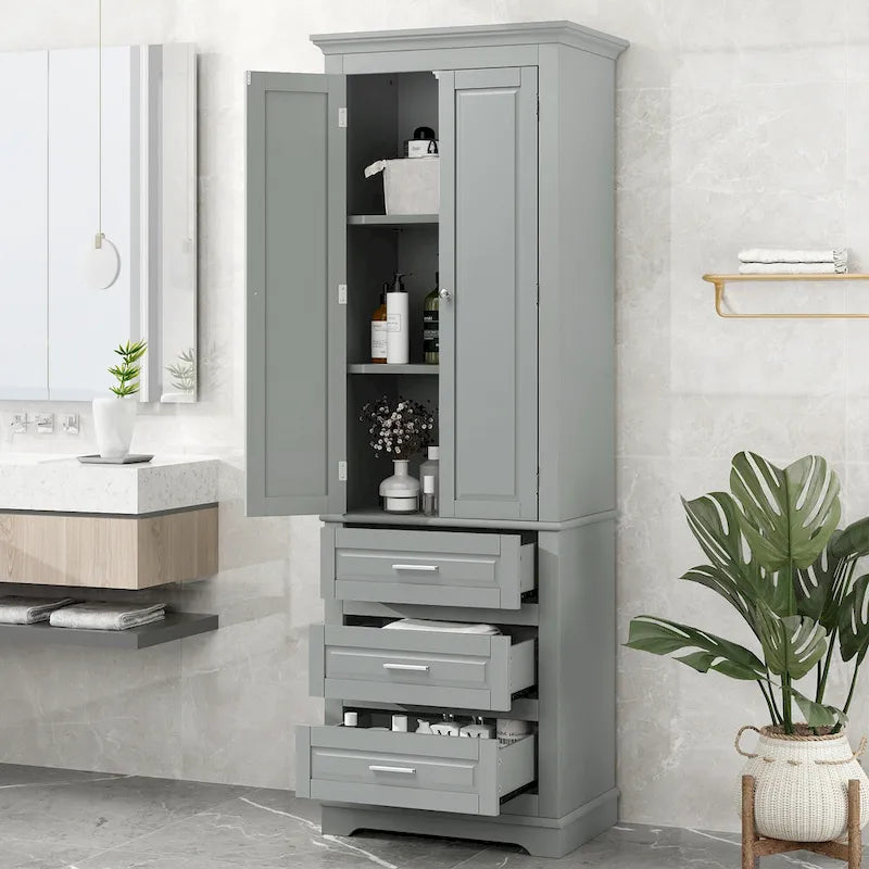 Meuble de salle de bain autoportant à 3 tiroirs de 24 x 15,7 x 70