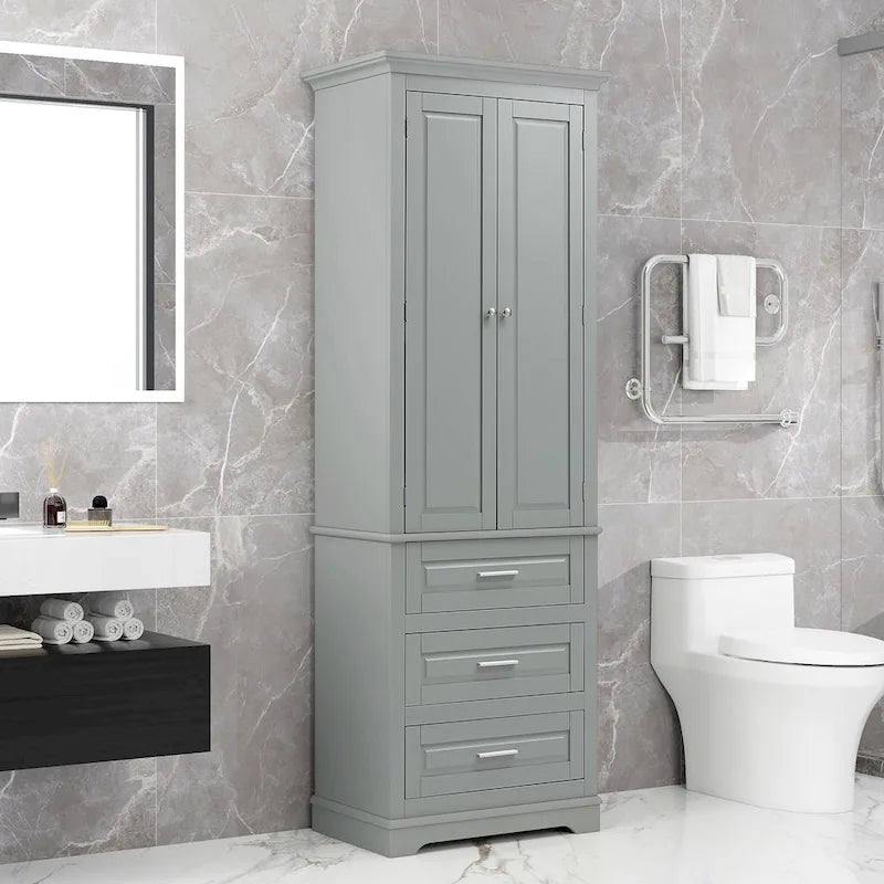 Meuble de salle de bain autoportant à 3 tiroirs de 24 x 15,7 x 70