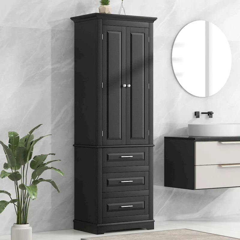 Meuble de salle de bain autoportant à 3 tiroirs de 24 x 15,7 x 70