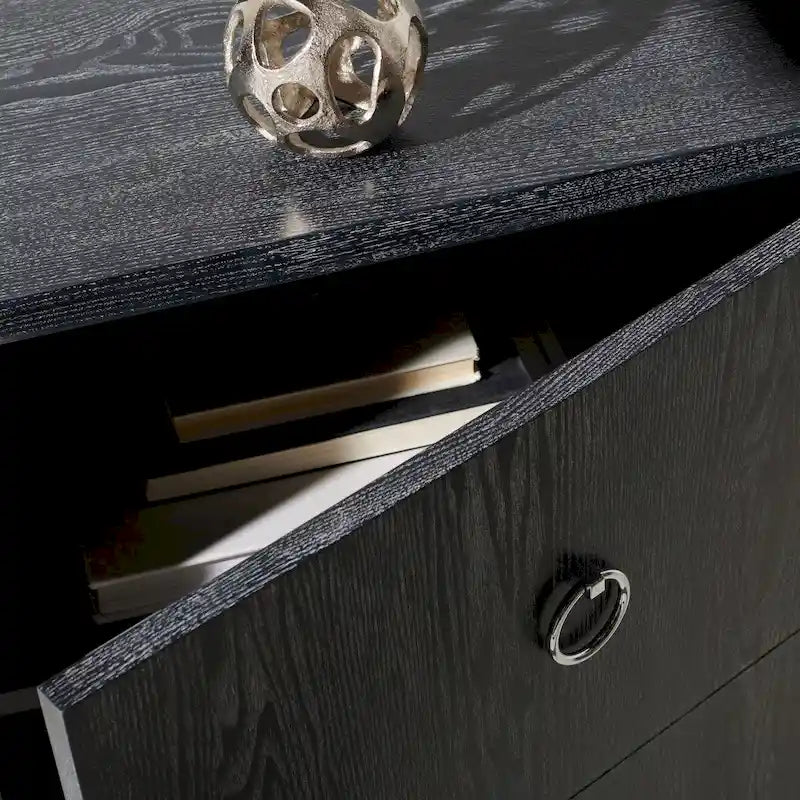 Commode laquée blanc/or - 24Lx18Px26H