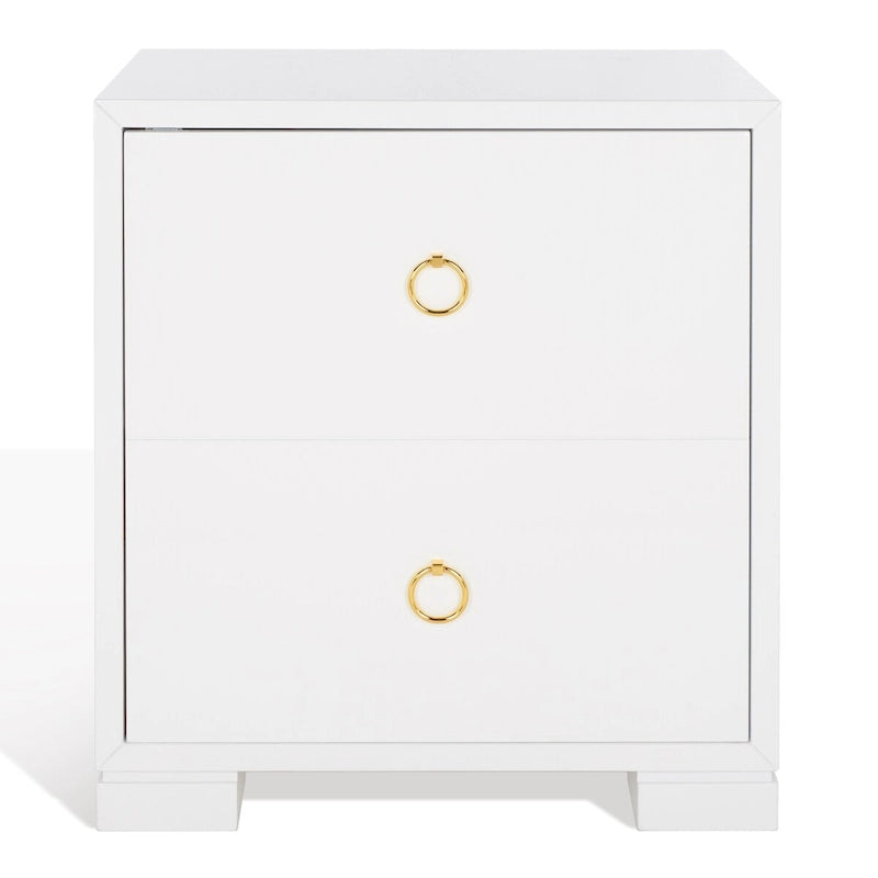 Commode laquée blanc/or - 24Lx18Px26H