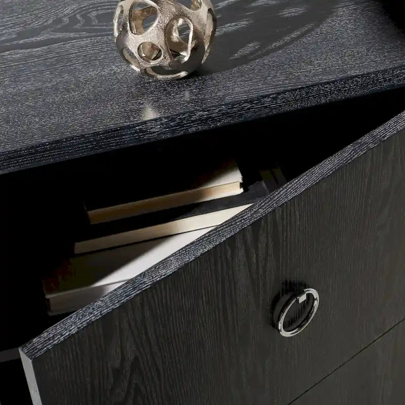 Commode laquée blanc/or - 24Lx18Px26H