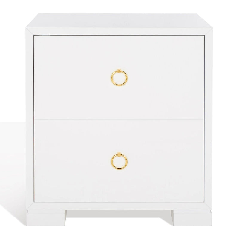 Commode laquée blanc/or - 24Lx18Px26H