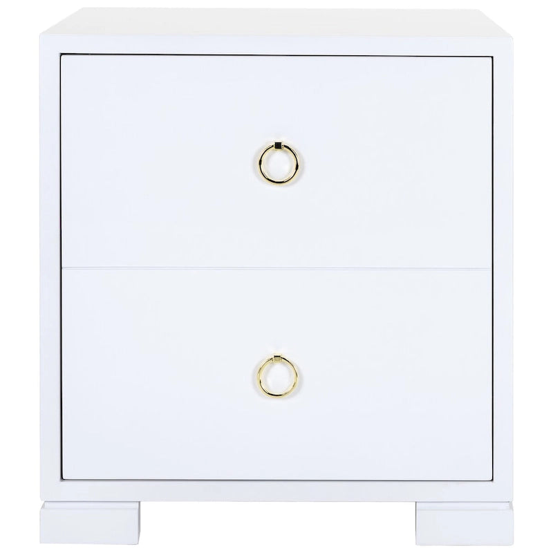 Commode laquée blanc/or - 24Lx18Px26H