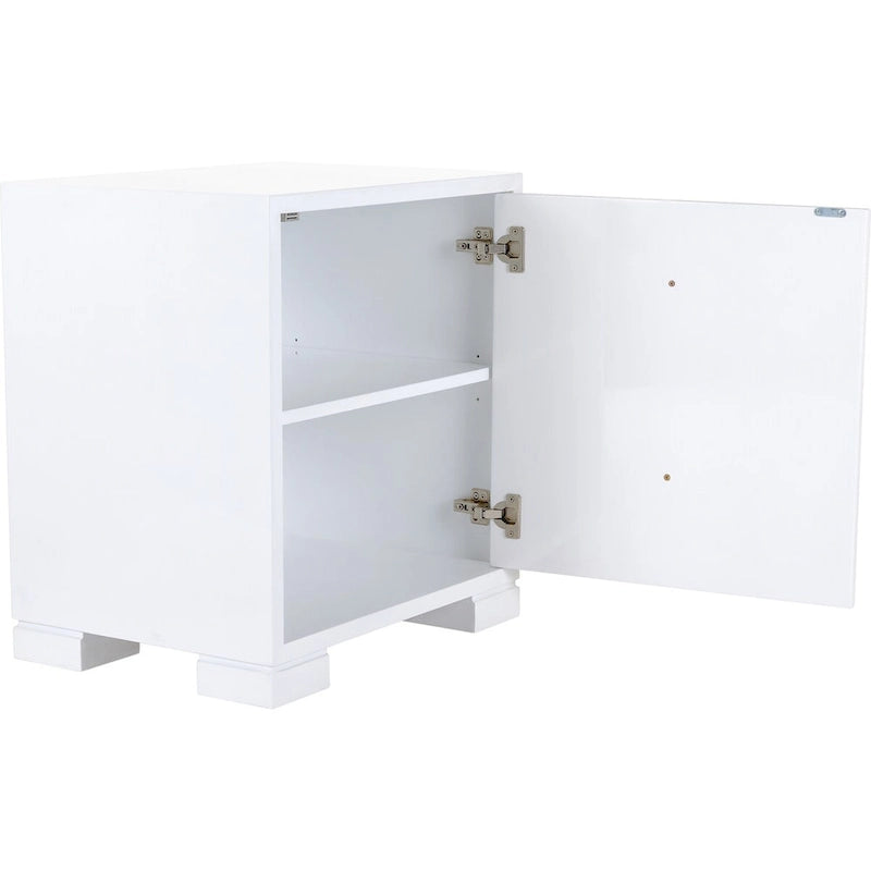 Commode laquée blanc/or - 24Lx18Px26H