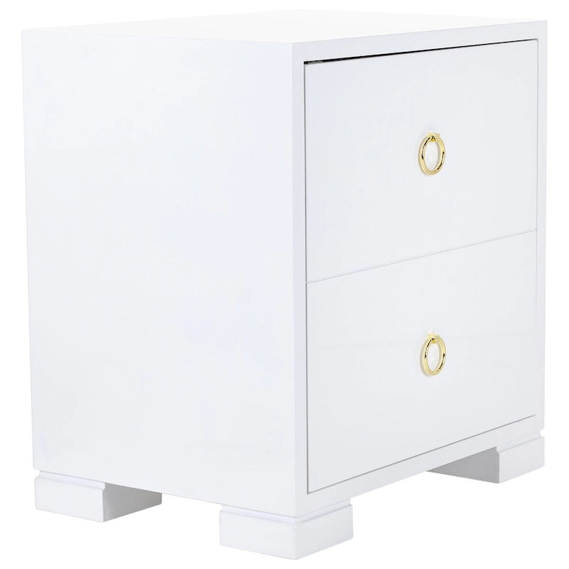 Commode laquée blanc/or - 24Lx18Px26H