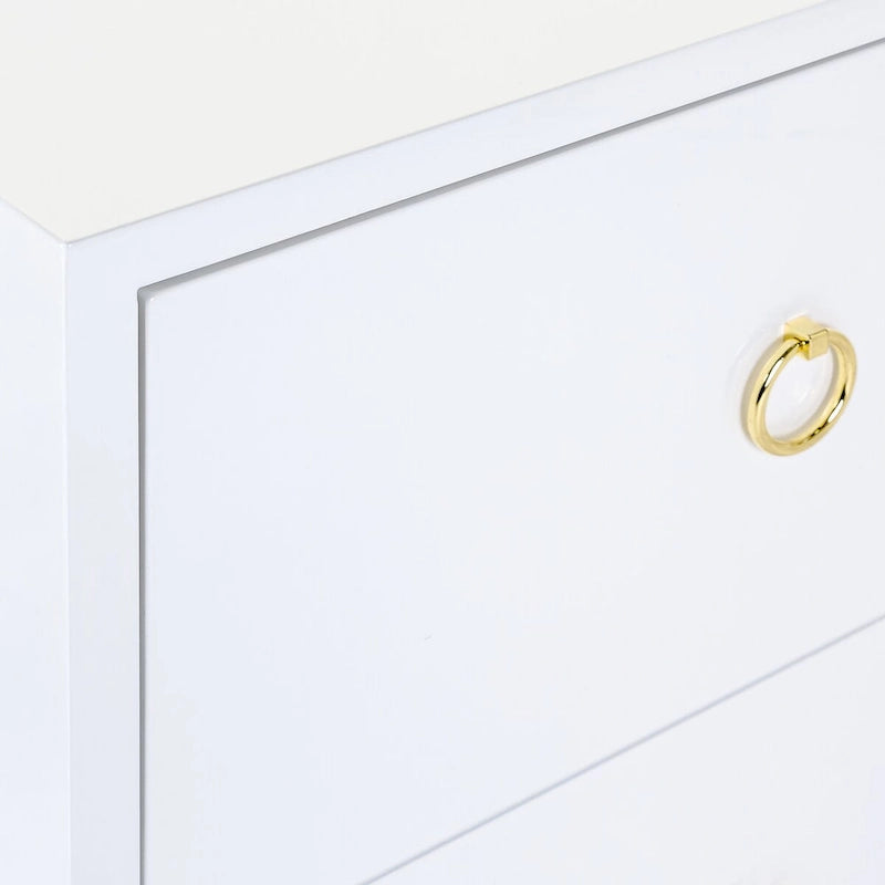 Commode laquée blanc/or - 24Lx18Px26H