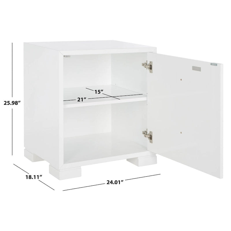 Commode laquée blanc/or - 24Lx18Px26H