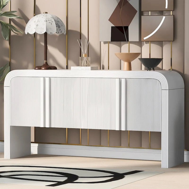 Meuble de rangement moderne à 4 portes en bois, buffet pour salon, entrée, couloir - N/A