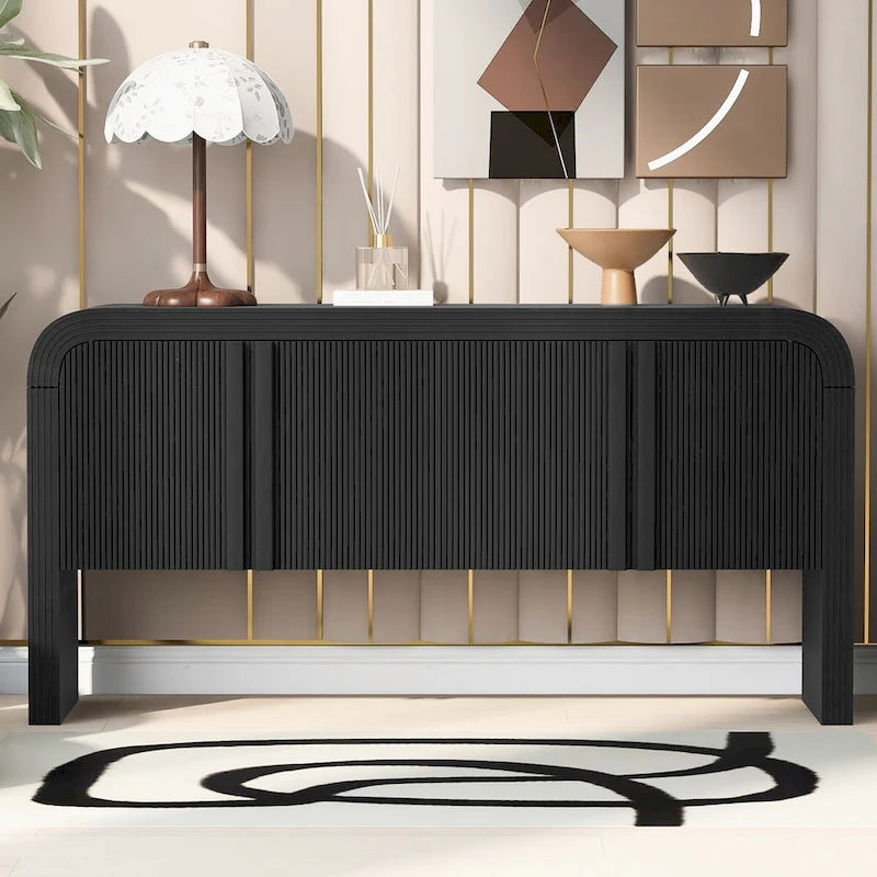 Meuble de rangement moderne à 4 portes en bois, buffet pour salon, entrée, couloir - N/A