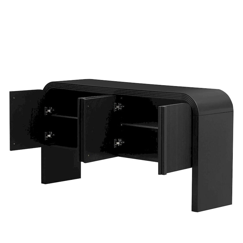 Meuble de rangement moderne à 4 portes en bois, buffet pour salon, entrée, couloir - N/A