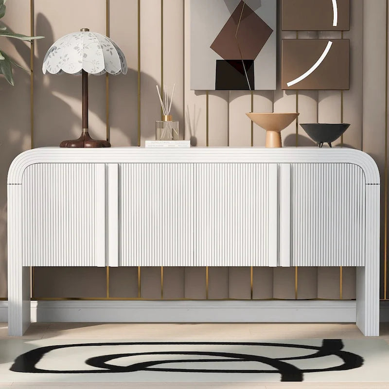 Meuble de rangement moderne à 4 portes en bois, buffet pour salon, entrée, couloir - N/A