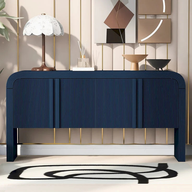 Meuble de rangement moderne à 4 portes en bois, buffet pour salon, entrée, couloir - N/A