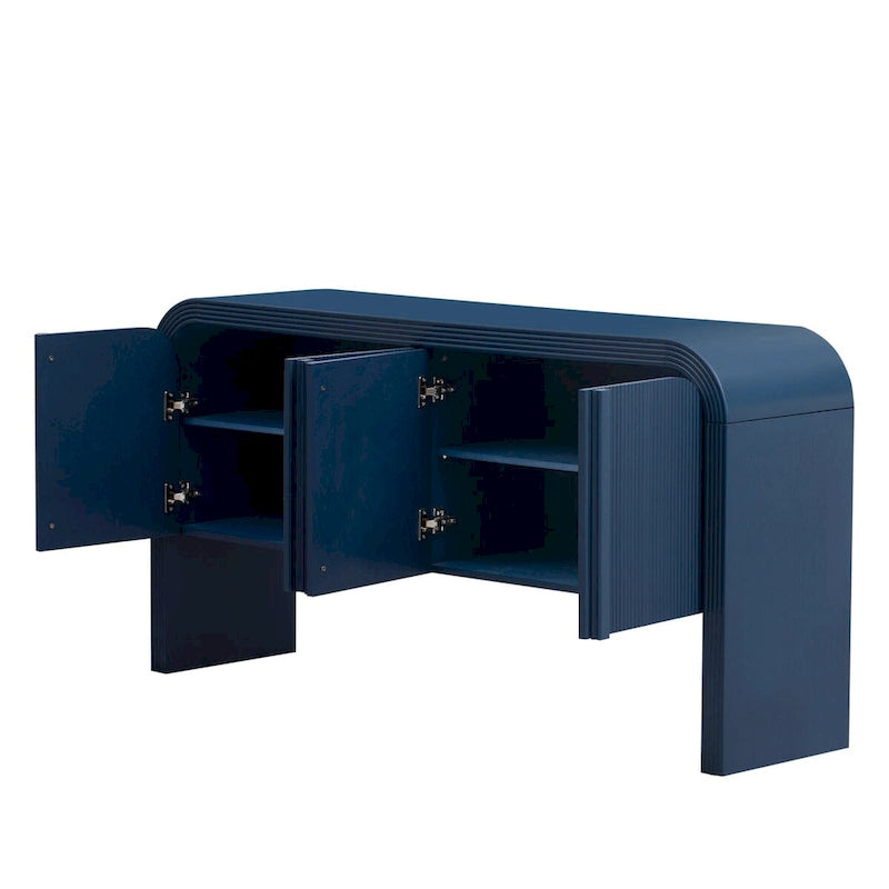 Meuble de rangement moderne à 4 portes en bois, buffet pour salon, entrée, couloir - N/A