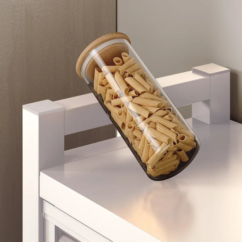 Armoires de rangement de cuisine à roulettes - Étagère de boulanger, Meuble étagère pour four à micro-ondes, Organisateur de rangement