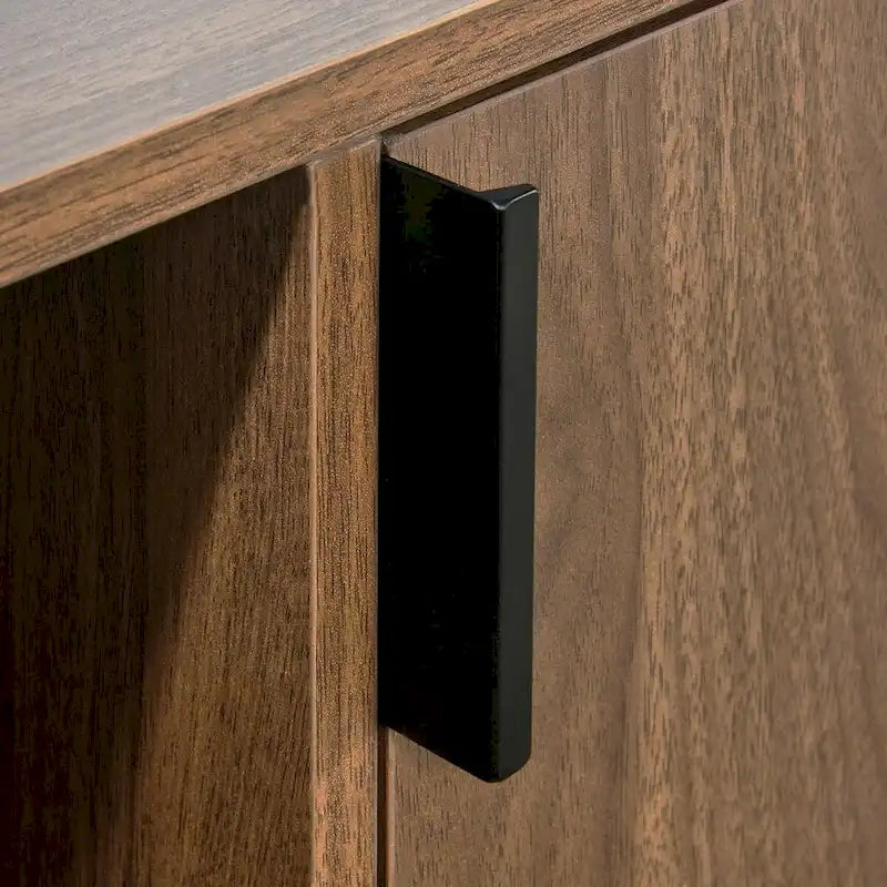 Buffet TV en bois avec 2 portes et étagères