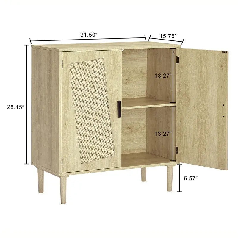 Meuble d'appoint 2 portes style bohème, buffet de rangement moderne du milieu du siècle, table console pour bureau à domicile