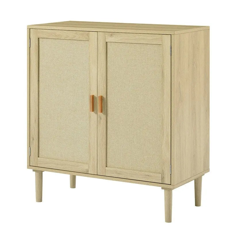 Meuble d'appoint 2 portes style bohème, buffet de rangement moderne du milieu du siècle, table console pour bureau à domicile