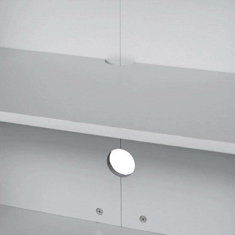 Bahut moderne avec grand espace de rangement, poignées et pieds en métal pour salon et salle à manger