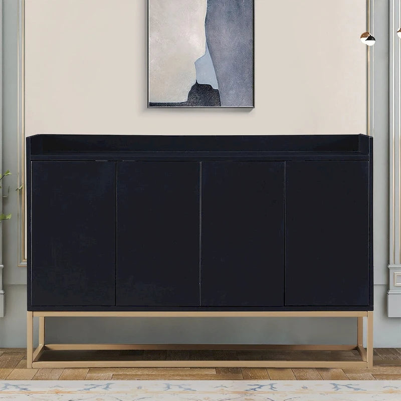 Buffet bas autoportant en bois au design minimaliste avec pieds en métal