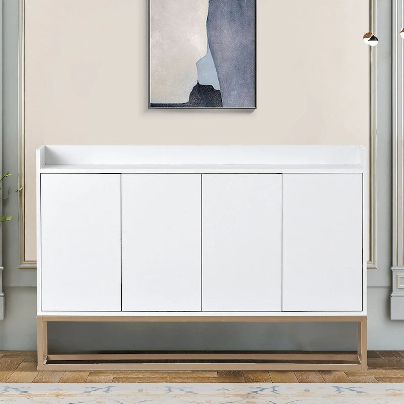 Buffet bas autoportant en bois au design minimaliste avec pieds en métal