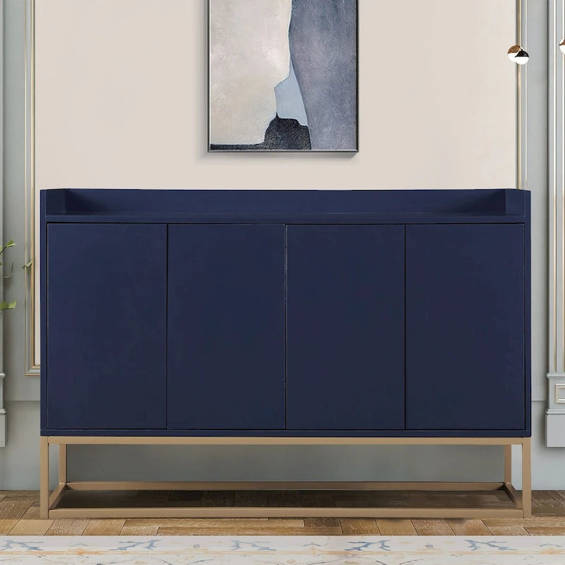 Buffet bas autoportant en bois au design minimaliste avec pieds en métal