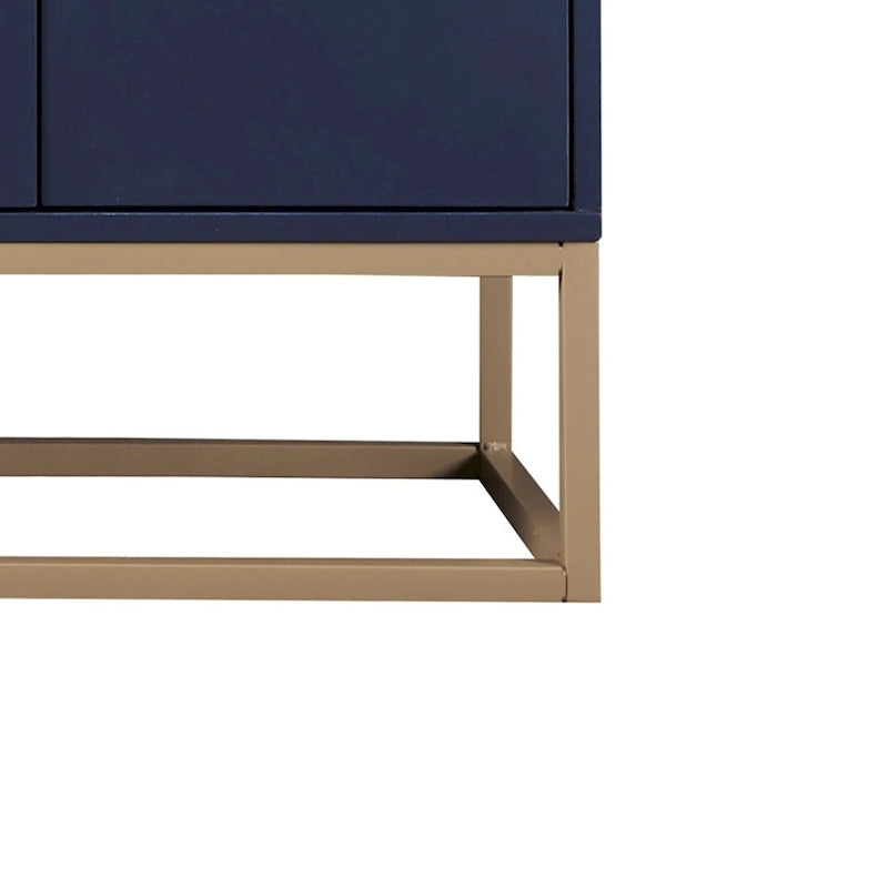 Buffet bas autoportant en bois au design minimaliste avec pieds en métal