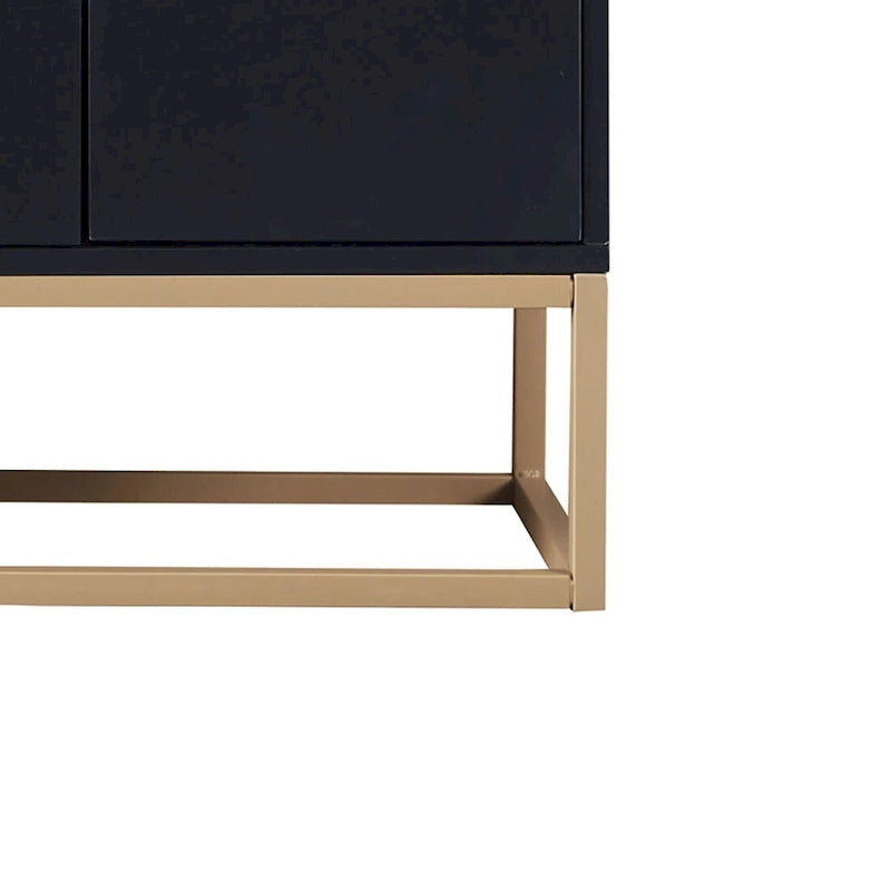 Buffet bas autoportant en bois au design minimaliste avec pieds en métal