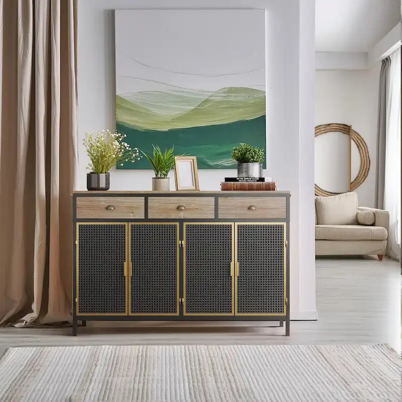 Buffet moderne avec tiroirs et portes