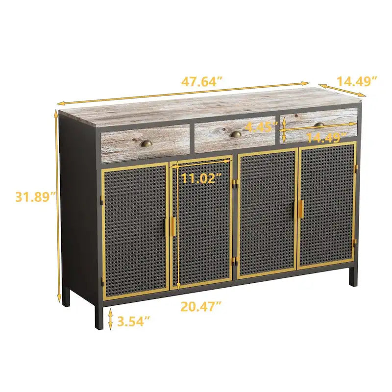 Buffet moderne avec tiroirs et portes