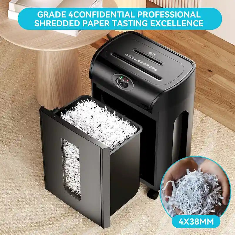 Destructeur de documents mobile coupe croisée silencieux grande capacité