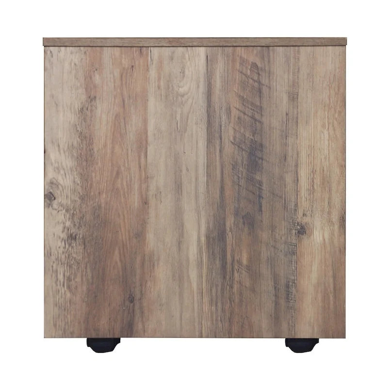 Saint Birch Alaska Rustic Oak Caisson à roulettes à deux tiroirs