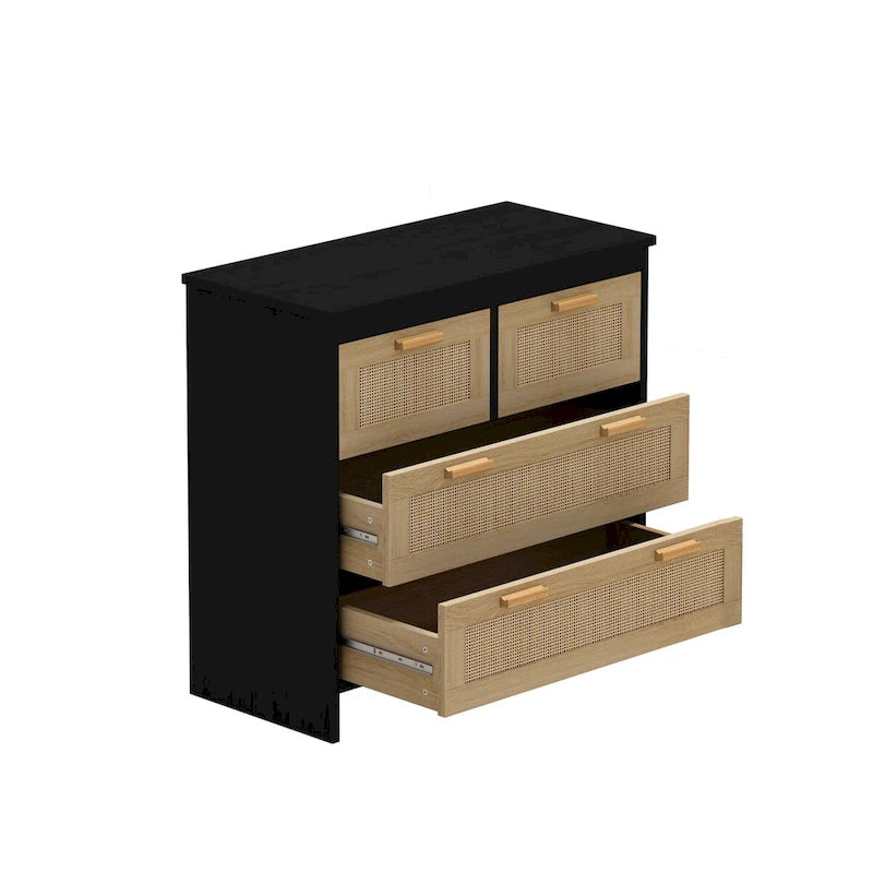 Meuble de chambre 4 tiroirs en rotin