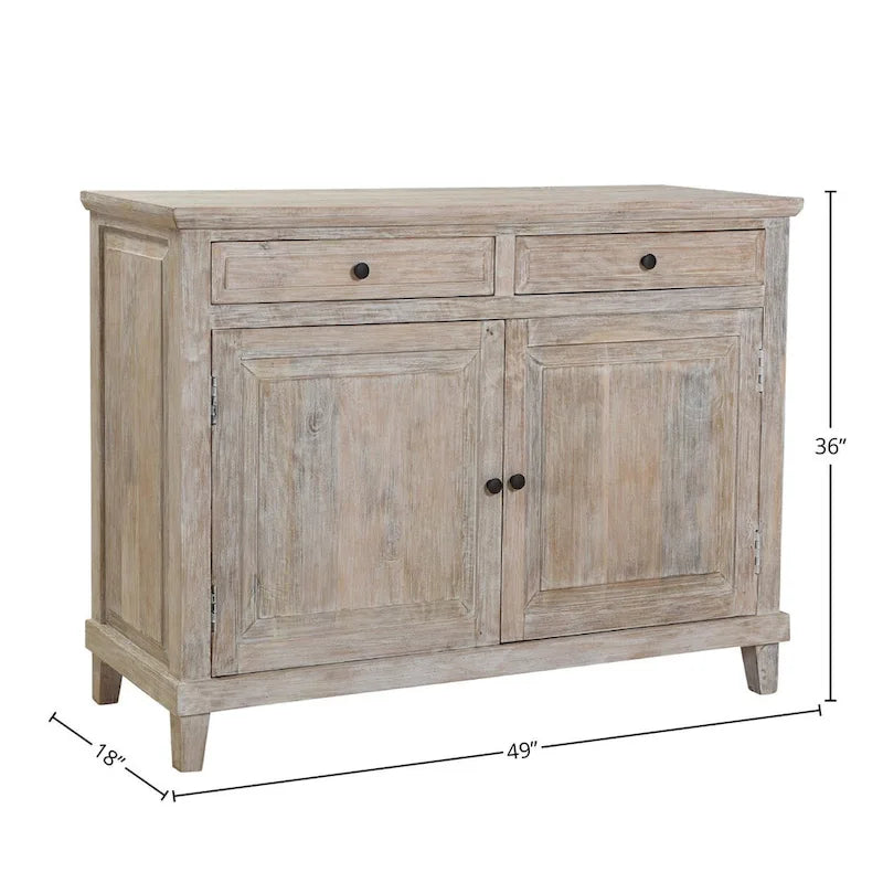 Buffet 2 portes de 124 cm, gris clair