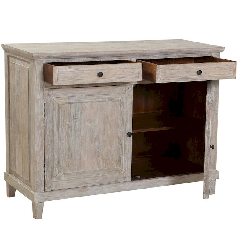 Buffet 2 portes de 124 cm, gris clair