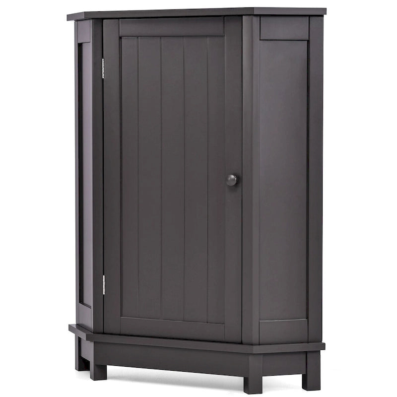 Meuble d'angle de salle de bain avec étagère réglable